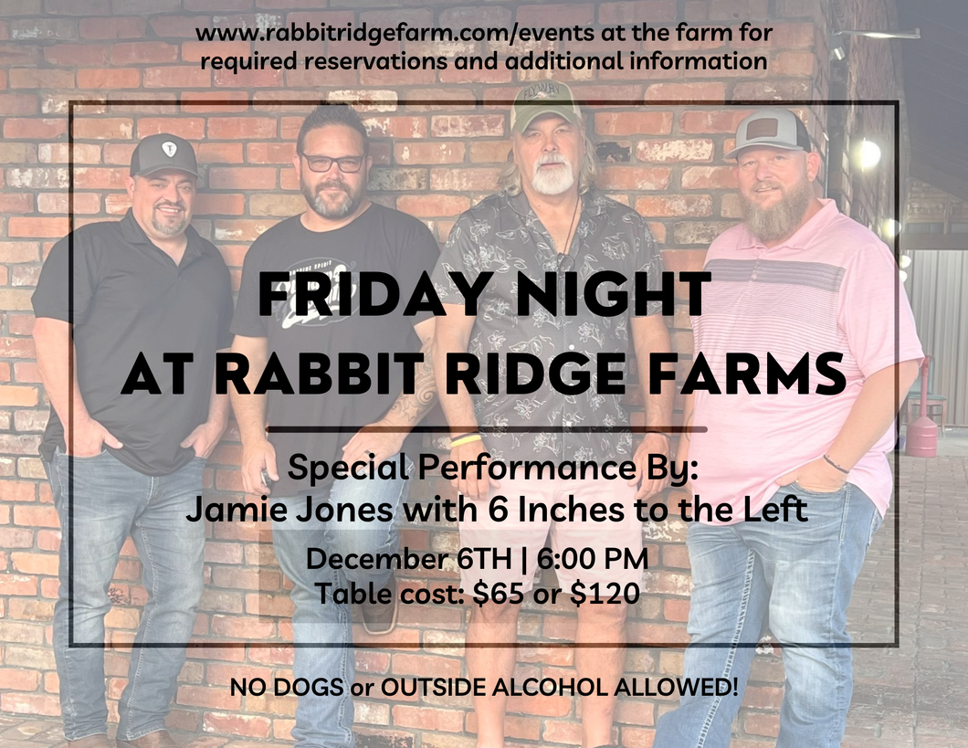 Friday Night at the Farm (December 6th) with 6 Inches to the Left Featuring Jamie Jones