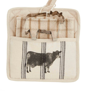 Cow Pot Holder And Towel Set