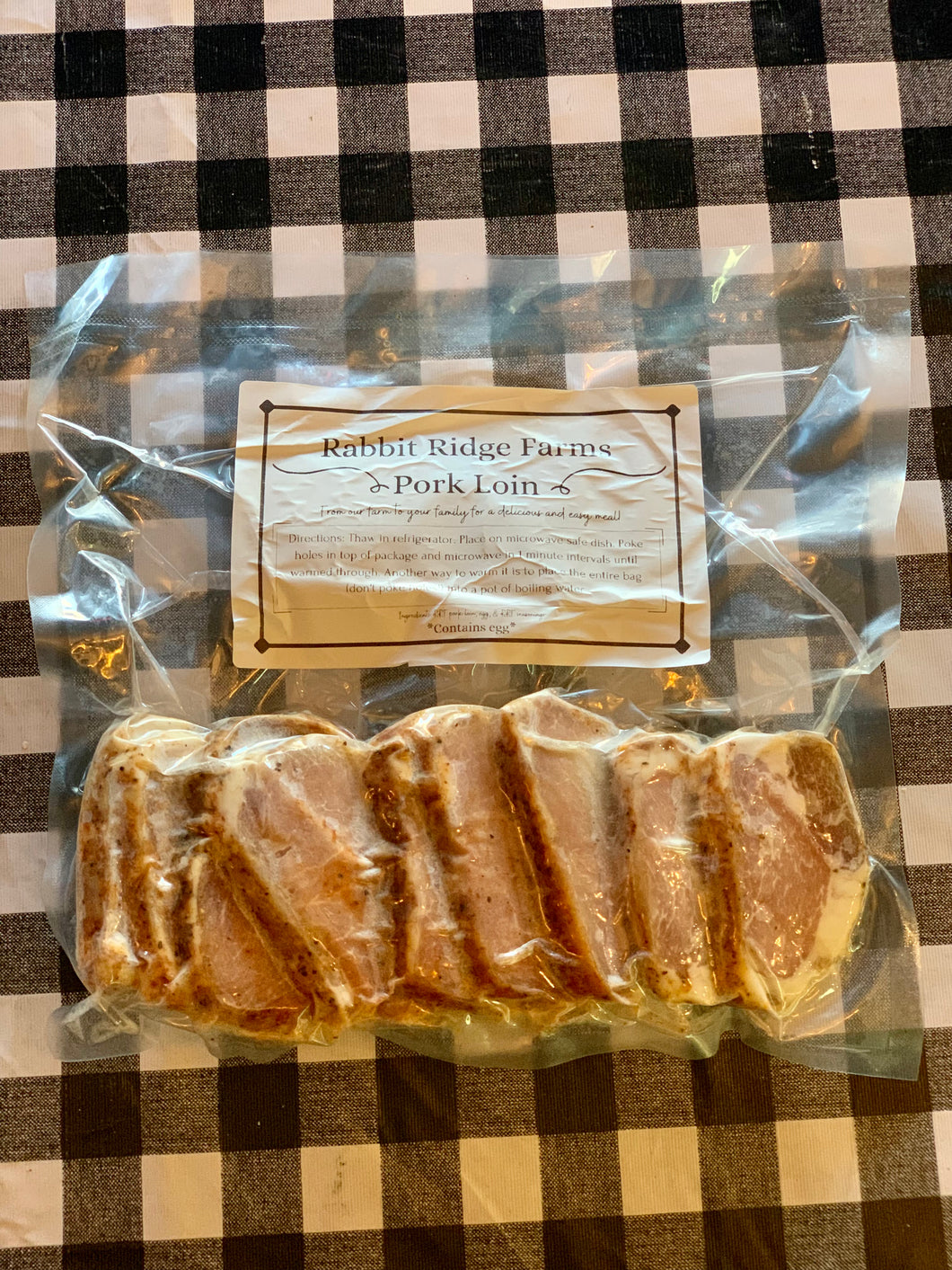 Sliced pork loin